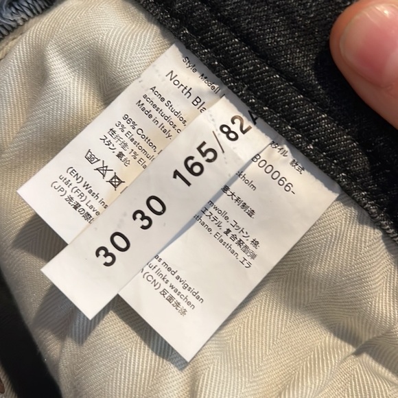 Acne Studio NWOT north black marble skinny jeans 30x30 - Picture 8 of 10